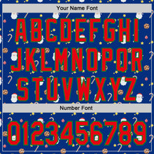 Load image into Gallery viewer, Custom Royal Fire Red-Grass Green 3D Pattern Design Christmas Foodie Food Snack Chocolate Cookie Candy Cane Authentic Baseball Jersey