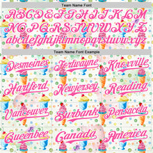 Load image into Gallery viewer, Custom White Pink 3D Pattern Design Foodie Food Dessert Ice Cream Authentic Baseball Jersey