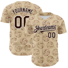 Load image into Gallery viewer, Custom City Cream Brown-White 3D Pattern Design Foodie Food Snack Chocolate Cookie Authentic Baseball Jersey