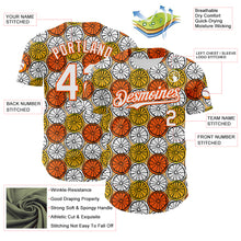 Load image into Gallery viewer, Custom Gold White-Orange 3D Pattern Design Foodie Food Fruit Orange Authentic Baseball Jersey
