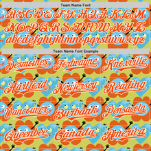 Load image into Gallery viewer, Custom Neon Yellow Orange-White 3D Pattern Design Funny Cartoon Flower And Heart Authentic Baseball Jersey