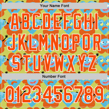 Load image into Gallery viewer, Custom Neon Yellow Orange-White 3D Pattern Design Funny Cartoon Flower And Heart Authentic Baseball Jersey