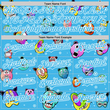 Load image into Gallery viewer, Custom Sky Blue White 3D Pattern Design Funny Cartoon Animal Authentic Baseball Jersey