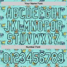 Load image into Gallery viewer, Custom Ice Blue Black 3D Pattern Design Funny Cartoon Monster Authentic Baseball Jersey