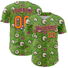Load image into Gallery viewer, Custom Green Bay Orange-Purple 3D Pattern Design Funny Cartoon Monster Authentic Baseball Jersey