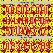 Load image into Gallery viewer, Custom Fire Red White 3D Pattern Design Funny Cartoon Emoji Smile Face Authentic Baseball Jersey