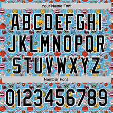 Load image into Gallery viewer, Custom Sky Blue Black-White 3D Pattern Design Funny Cartoon Emoji Authentic Baseball Jersey