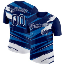 Load image into Gallery viewer, Custom Navy Blue-White 3D Esports Performance T-Shirt