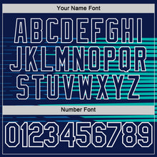 Load image into Gallery viewer, Custom Navy Blue-Aqua 3D Esports Performance T-Shirt