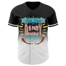 Load image into Gallery viewer, Custom Black White 3D Pattern Design Father's Day Fade Authentic Baseball Jersey
