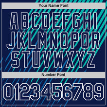 Load image into Gallery viewer, Custom Navy Blue-Aqua 3D Esports Performance T-Shirt