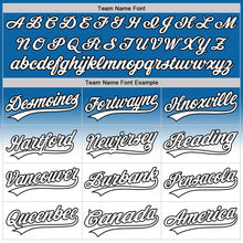 Load image into Gallery viewer, Custom Blue White-Black 3D Pattern Design Father's Day Family Love Fade Authentic Baseball Jersey