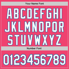 Load image into Gallery viewer, Custom Neon Pink White-Blue 3D Pattern Design Father's Day Family Love Authentic Baseball Jersey