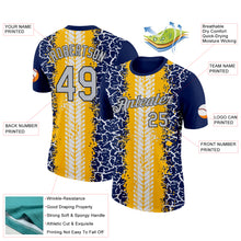 Load image into Gallery viewer, Custom Navy Light Gray Gold-Black 3D Esports Performance T-Shirt