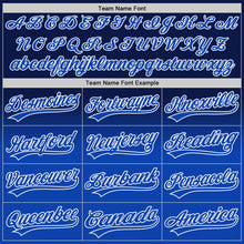 Load image into Gallery viewer, Custom Navy Thunder Blue-White 3D Pattern Design Father's Day Family Love Fade Authentic Baseball Jersey