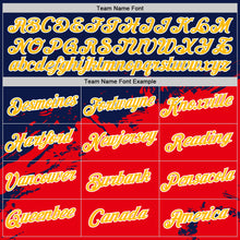 Load image into Gallery viewer, Custom Navy Gold-Fire Red 3D Esports Performance T-Shirt