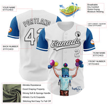 Load image into Gallery viewer, Custom White Thunder Blue-Black 3D Pattern Design Father's Day Family Love Authentic Baseball Jersey