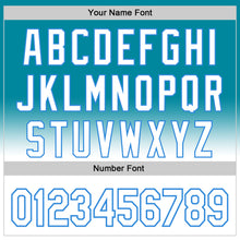 Load image into Gallery viewer, Custom Teal White-Electric Blue 3D Pattern Design Father's Day Family Love Fade Authentic Baseball Jersey