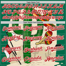 Load image into Gallery viewer, Custom Kelly Green Red-White 3D Mexican Festival Cactus Sombrero And Flag Cinco de Mayo Authentic Baseball Jersey