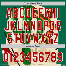 Load image into Gallery viewer, Custom Kelly Green Red-White 3D Mexican Festival Cactus Sombrero And Flag Cinco de Mayo Authentic Baseball Jersey