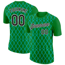 Load image into Gallery viewer, Custom Grass Green Black-Aqua 3D Esports Performance T-Shirt