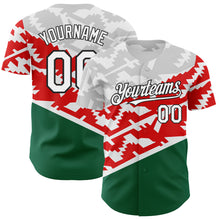 Load image into Gallery viewer, Custom White Red Kelly Green-Black 3D Mexico Authentic Baseball Jersey