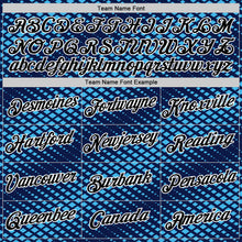 Load image into Gallery viewer, Custom Navy Black-Sky Blue 3D Esports Performance T-Shirt