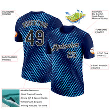 Load image into Gallery viewer, Custom Navy Black-Sky Blue 3D Esports Performance T-Shirt