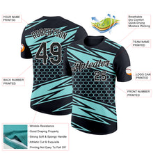 Load image into Gallery viewer, Custom Black Ice Blue-White 3D Esports Performance T-Shirt
