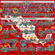 Load image into Gallery viewer, Custom Red Black-White 3D Mexico Map With Tropical Plant And Animal Authentic Baseball Jersey