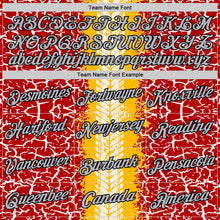 Load image into Gallery viewer, Custom Red Light Gray Gold-Black 3D Esports Performance T-Shirt