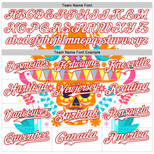 Load image into Gallery viewer, Custom White Red 3D Mexican Festival Flower Skull With Sombrero Cinco de Mayo Authentic Baseball Jersey