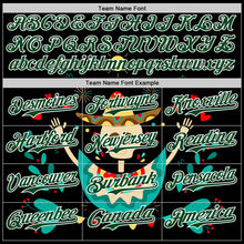 Load image into Gallery viewer, Custom Black Green-White 3D Mexican Festival Flower Skull With Sombrero Cinco de Mayo Authentic Baseball Jersey