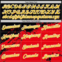 Load image into Gallery viewer, Custom Black Gold-Fire Red 3D Esports Performance T-Shirt