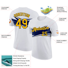 Load image into Gallery viewer, Custom White Gold Navy Gray-Black 3D Esports Performance T-Shirt