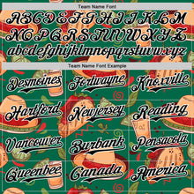 Load image into Gallery viewer, Custom Kelly Green Black-White 3D Mexican Festival Tacos And Sombrero Cinco de Mayo Authentic Baseball Jersey