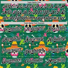 Load image into Gallery viewer, Custom Kelly Green Black-White 3D Mexican Festival Flower Skull With Sombrero Cinco de Mayo Authentic Baseball Jersey