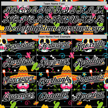 Load image into Gallery viewer, Custom Black White 3D Mexican Festival Flower Skull With Sombrero Cinco de Mayo Authentic Baseball Jersey