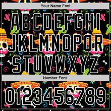 Load image into Gallery viewer, Custom Black White 3D Mexican Festival Flower Skull With Sombrero Cinco de Mayo Authentic Baseball Jersey