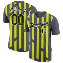 Load image into Gallery viewer, Custom Steel Gray Black-Neon Yellow 3D Esports Performance T-Shirt