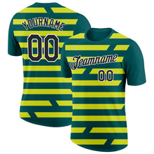 Load image into Gallery viewer, Custom Midnight Green Black-Neon Yellow 3D Esports Performance T-Shirt