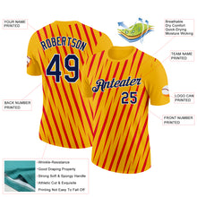 Load image into Gallery viewer, Custom Gold Navy-Fire Red 3D Esports Performance T-Shirt