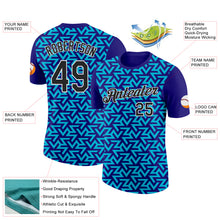 Load image into Gallery viewer, Custom Dark Purple Black-Lakes Blue 3D Esports Performance T-Shirt