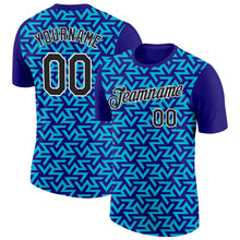 Load image into Gallery viewer, Custom Dark Purple Black-Lakes Blue 3D Esports Performance T-Shirt