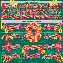 Load image into Gallery viewer, Custom Kelly Green Red-White 3D Mexican Festival Flower Cinco de Mayo Authentic Baseball Jersey