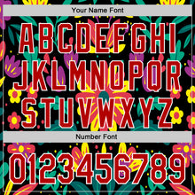 Load image into Gallery viewer, Custom Black Red-White 3D Mexican Festival Flower Cinco de Mayo Authentic Baseball Jersey