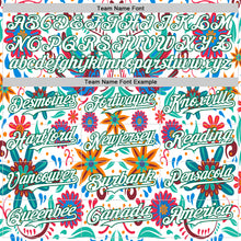 Load image into Gallery viewer, Custom White Kelly Green 3D Mexican Festival Flower Cinco de Mayo Authentic Baseball Jersey