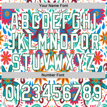 Load image into Gallery viewer, Custom White Kelly Green 3D Mexican Festival Flower Cinco de Mayo Authentic Baseball Jersey