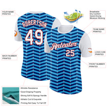 Load image into Gallery viewer, Custom White Sky Blue US Navy Blue-Red 3D Esports Performance T-Shirt