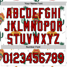 Load image into Gallery viewer, Custom White Red-Black 3D Mexican Festival Cactus And Sombrero Cinco de Mayo Authentic Baseball Jersey